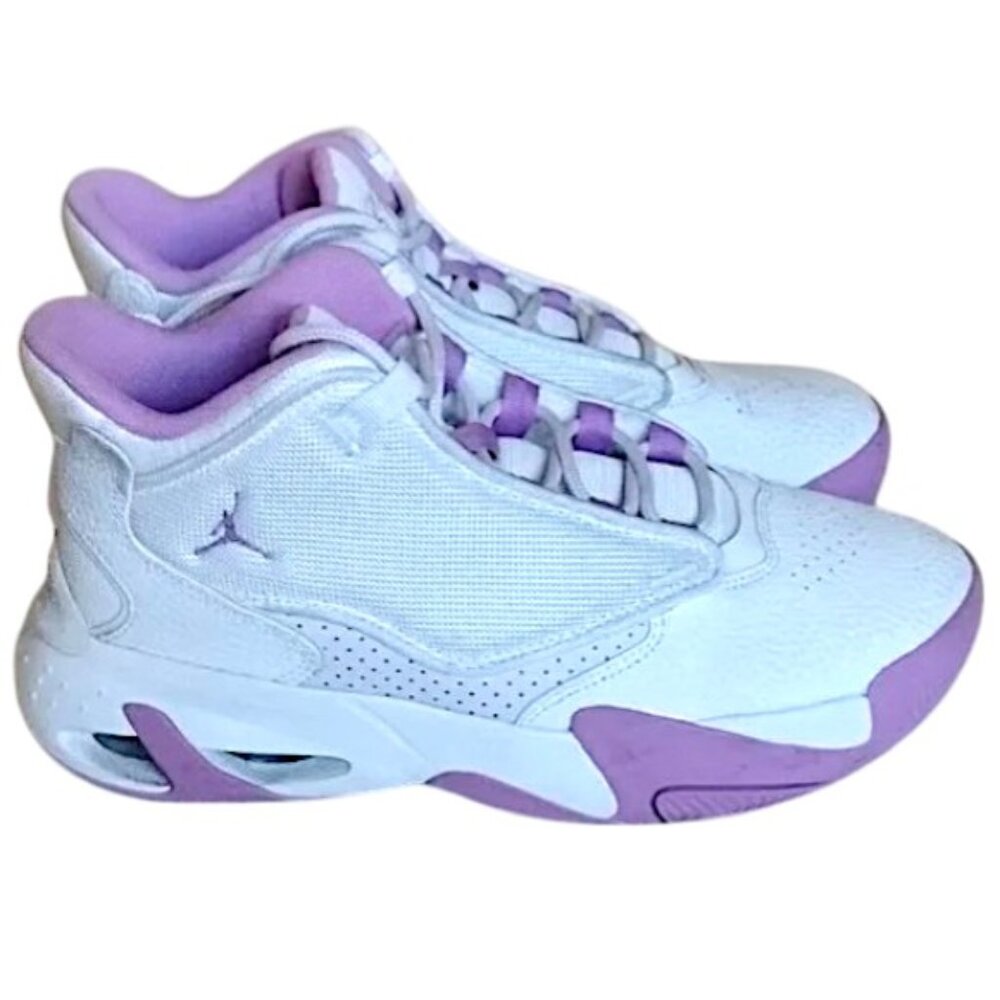 Air Jordan Max Aura 4 GS 6.0Y DQ8404-105 White Barely Grape Rush Fuschia